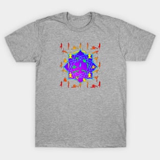 Lotus Flower And Yoga Poses T-Shirt